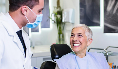 Client at a dentist appointment